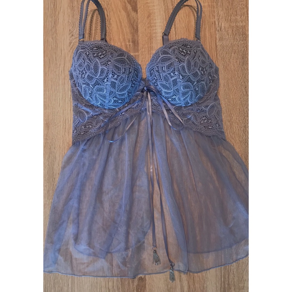 🔥 VS Lavender Chiffon Babydoll Bra